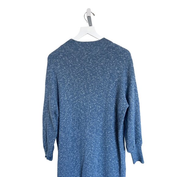 Free People Beach Marled Blue Mock Neck Midi Sweater Dress - Picture 5 of 5